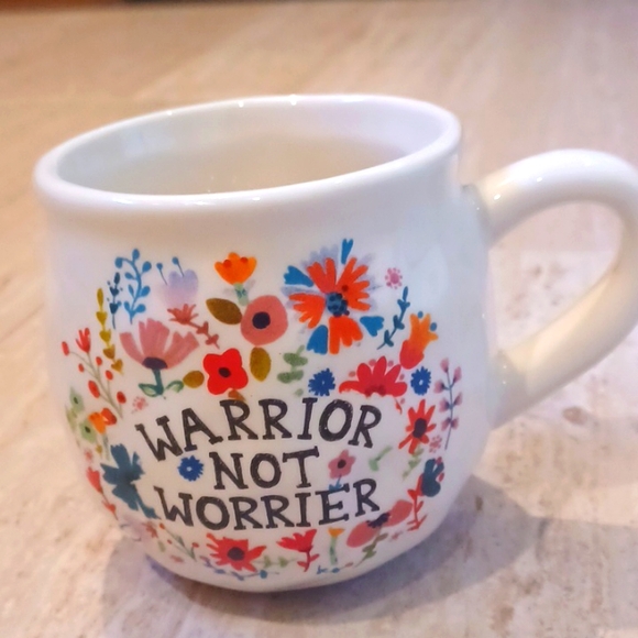 NATURAL LIFE Other - Natural Life Floral "Warrrior Not Worrier" Dimpled Mug